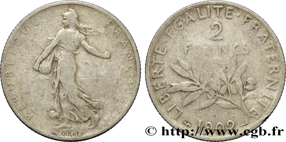 2 francs Semeuse 1902  F.266/7 MB20 