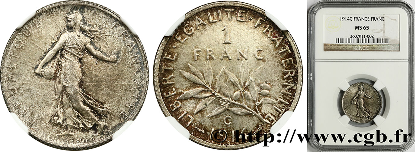 1 franc Semeuse 1914 Castelsarrasin F.217/20 MS65 NGC