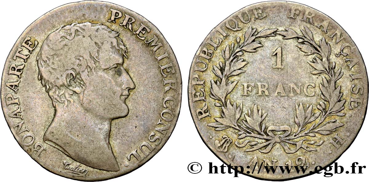 1 franc Bonaparte Premier Consul 1804 La Rochelle F.200/12 BC25 