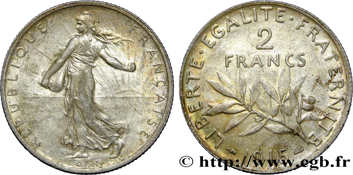 2 francs Semeuse 1915  F.266/17 AU50 