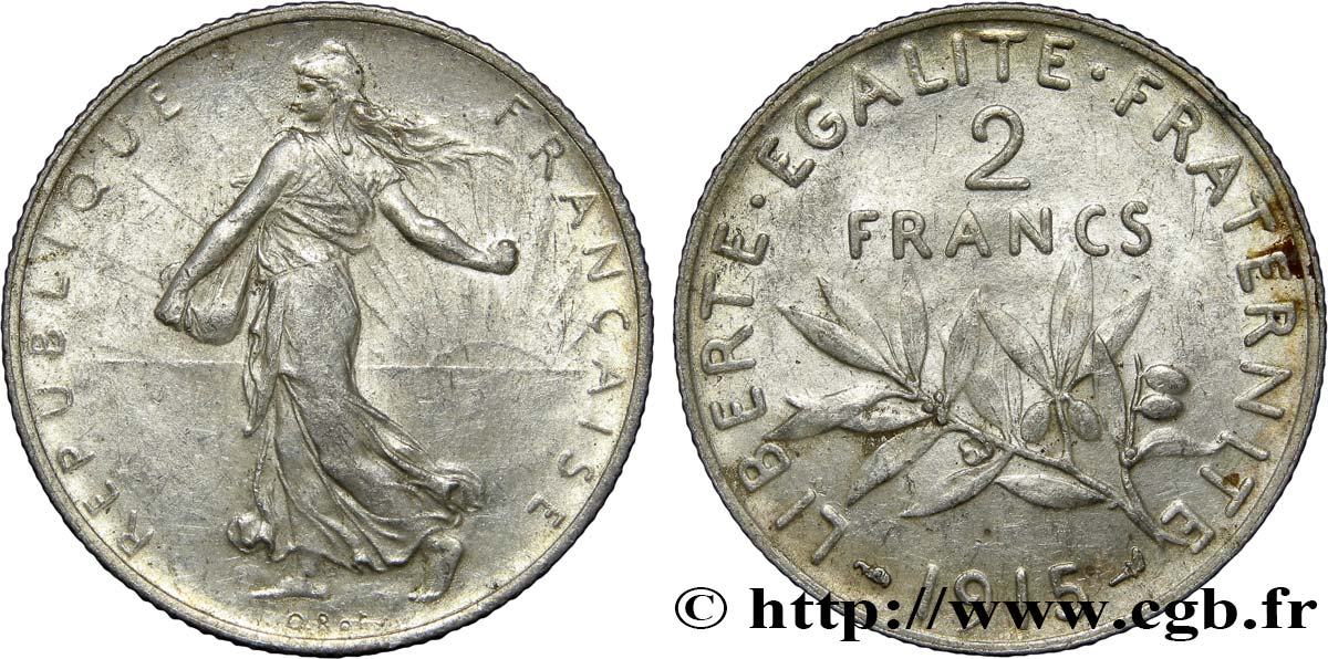 2 francs Semeuse 1915  F.266/17 MBC50 