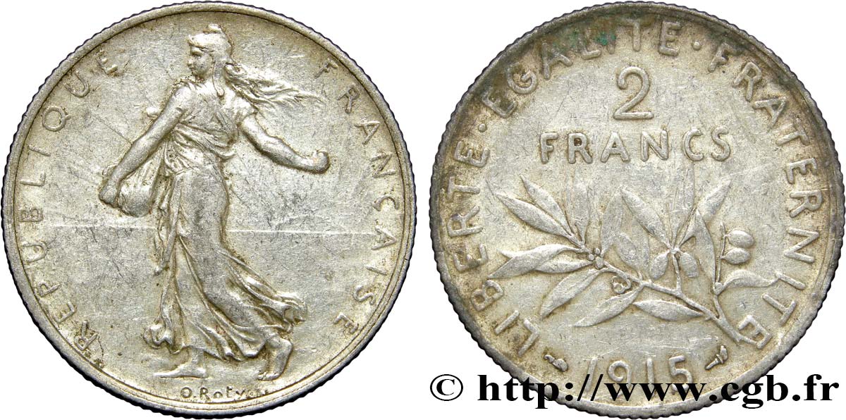 2 francs Semeuse 1915  F.266/17 XF40 