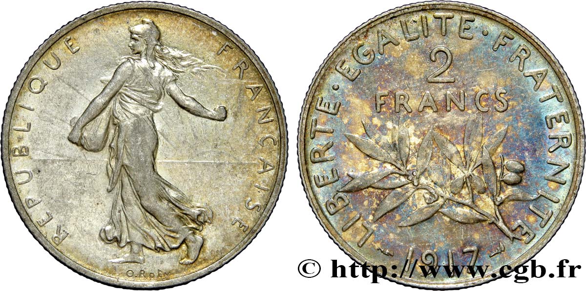 2 francs Semeuse 1917  F.266/19 AU50 