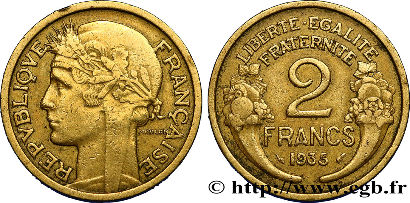 2 francs Morlon 1935  F.268/8 VF35 