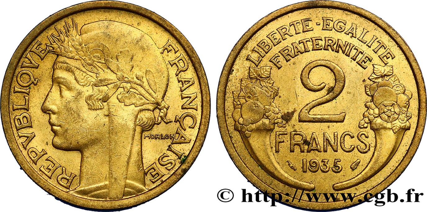 2 francs Morlon 1935  F.268/8 XF48 