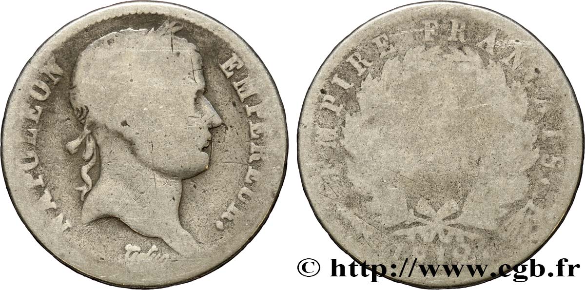 2 francs Napoléon Ier tête laurée, Empire français 1812 Utrecht F.255/50 AB5 