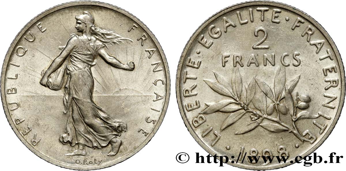 2 francs Semeuse 1898  F.266/1 AU58 