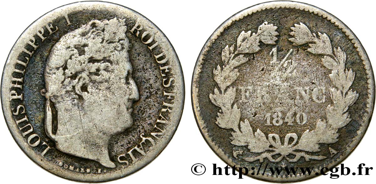 1/2 franc Louis-Philippe 1840 Paris F.182/83 F12 