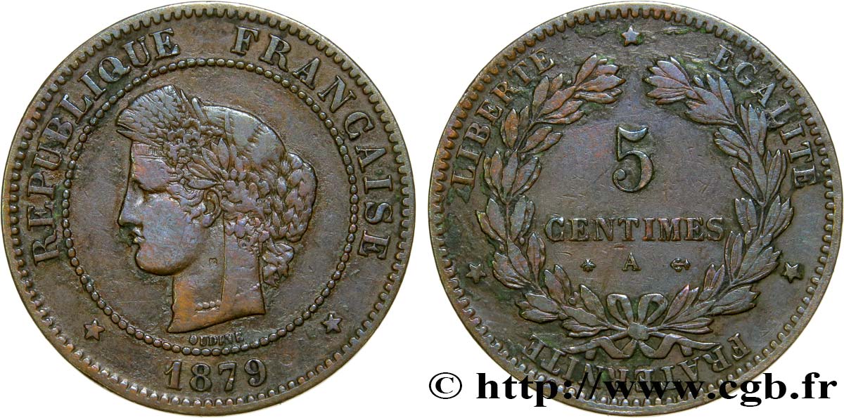 5 centimes Cérès 1879 Paris F.118/20 TB35