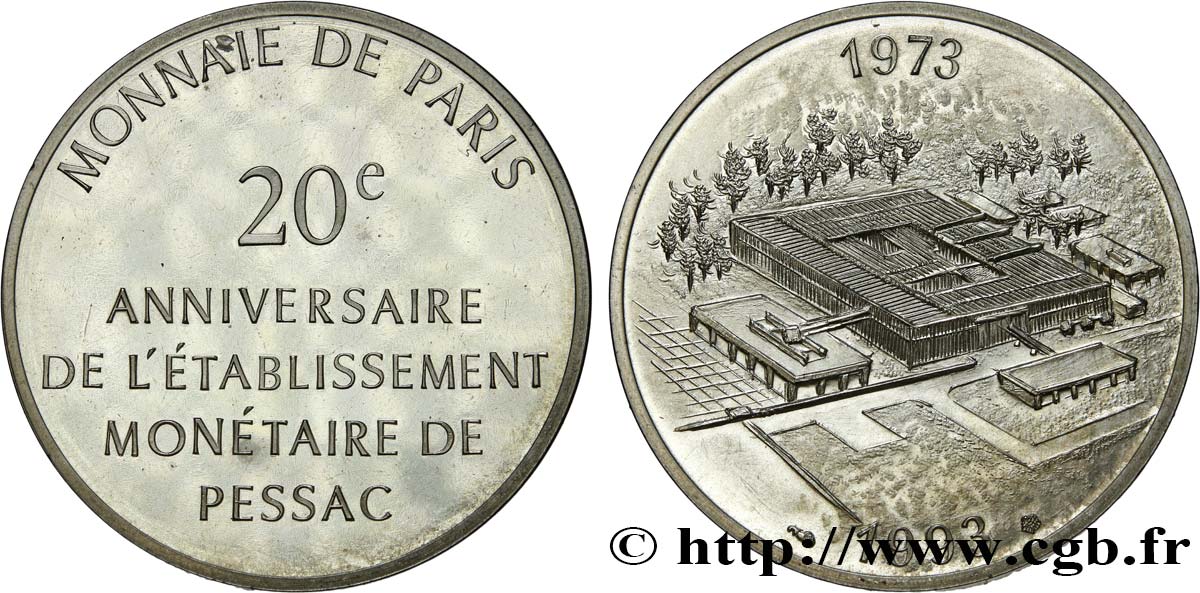Module de 100 francs - 20e anniversaire de l’établissement monétaire de Pessac 1993 Pessac F.  SC63 