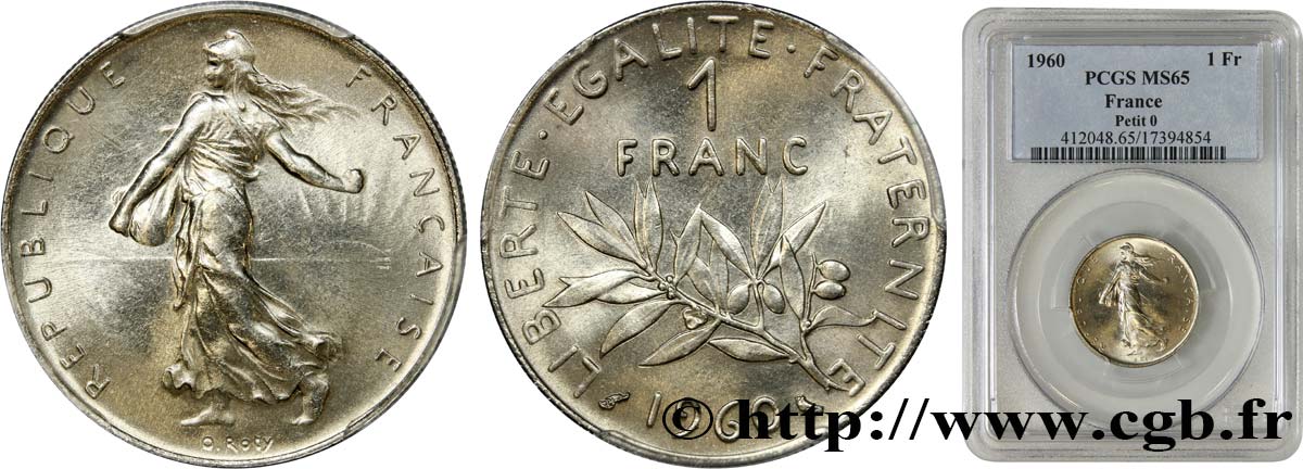 1 franc Semeuse, nickel 1960 Paris F.226/4 MS65 PCGS