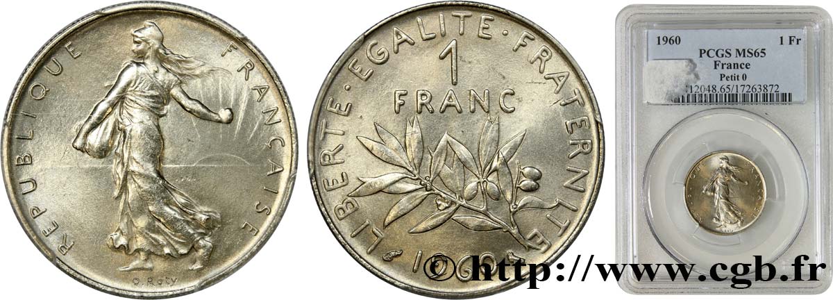 1 franc Semeuse, nickel 1960 Paris F.226/4 FDC65 PCGS