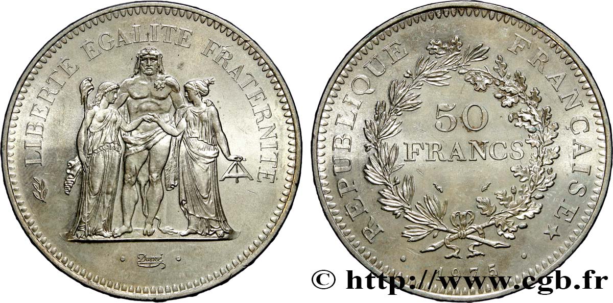 50 francs Hercule 1975  F.427/3 AU58 