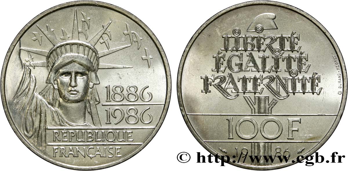 100 francs Liberté (Statue de la) 1986  F.454/2 SPL55 