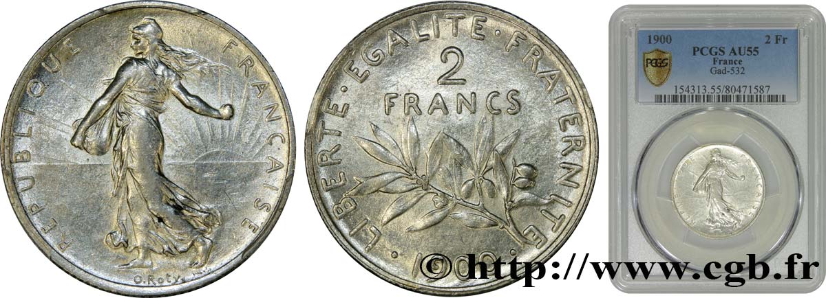2 francs Semeuse 1900  F.266/4 VZ55 PCGS
