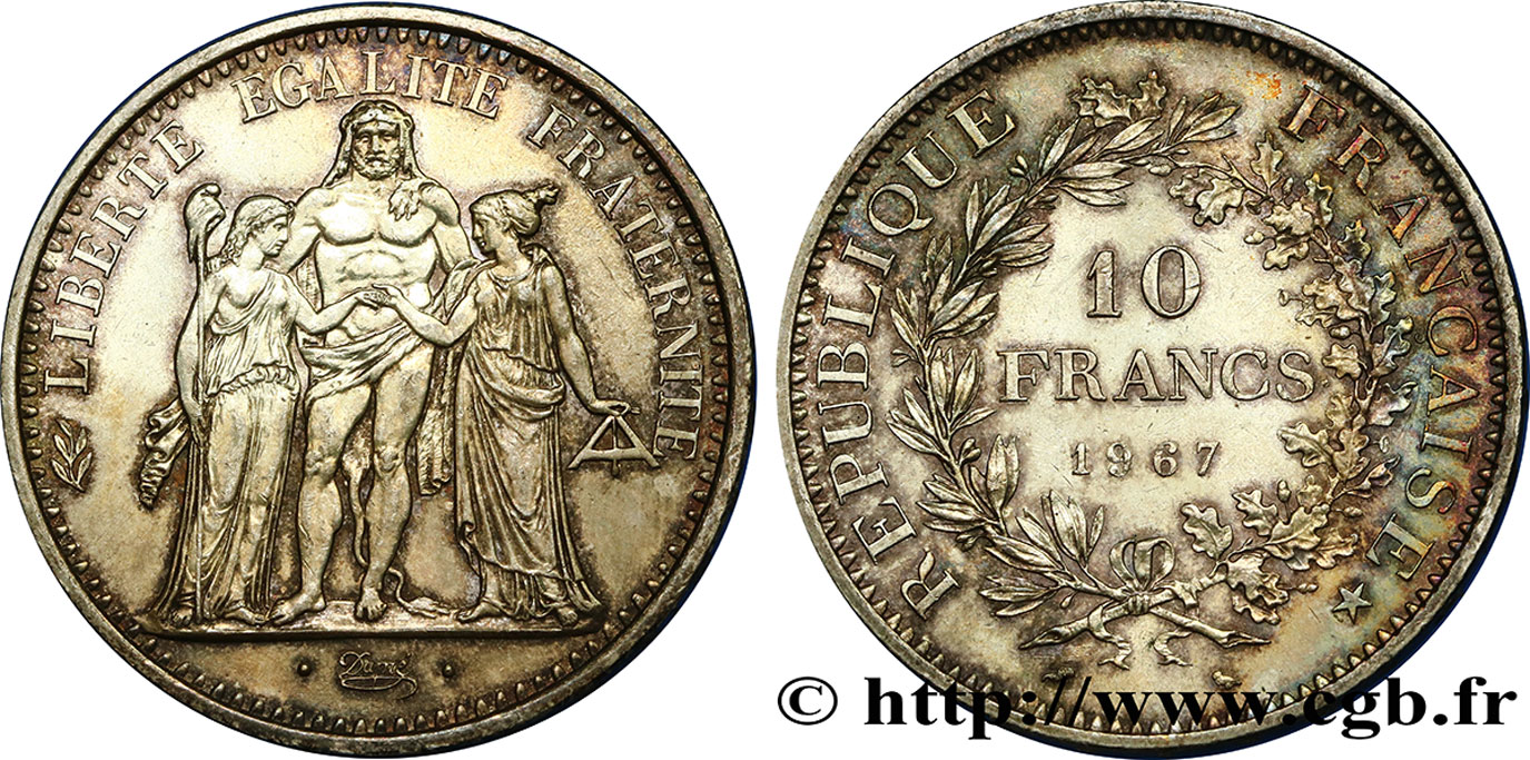 10 francs Hercule 1967  F.364/5 EBC 
