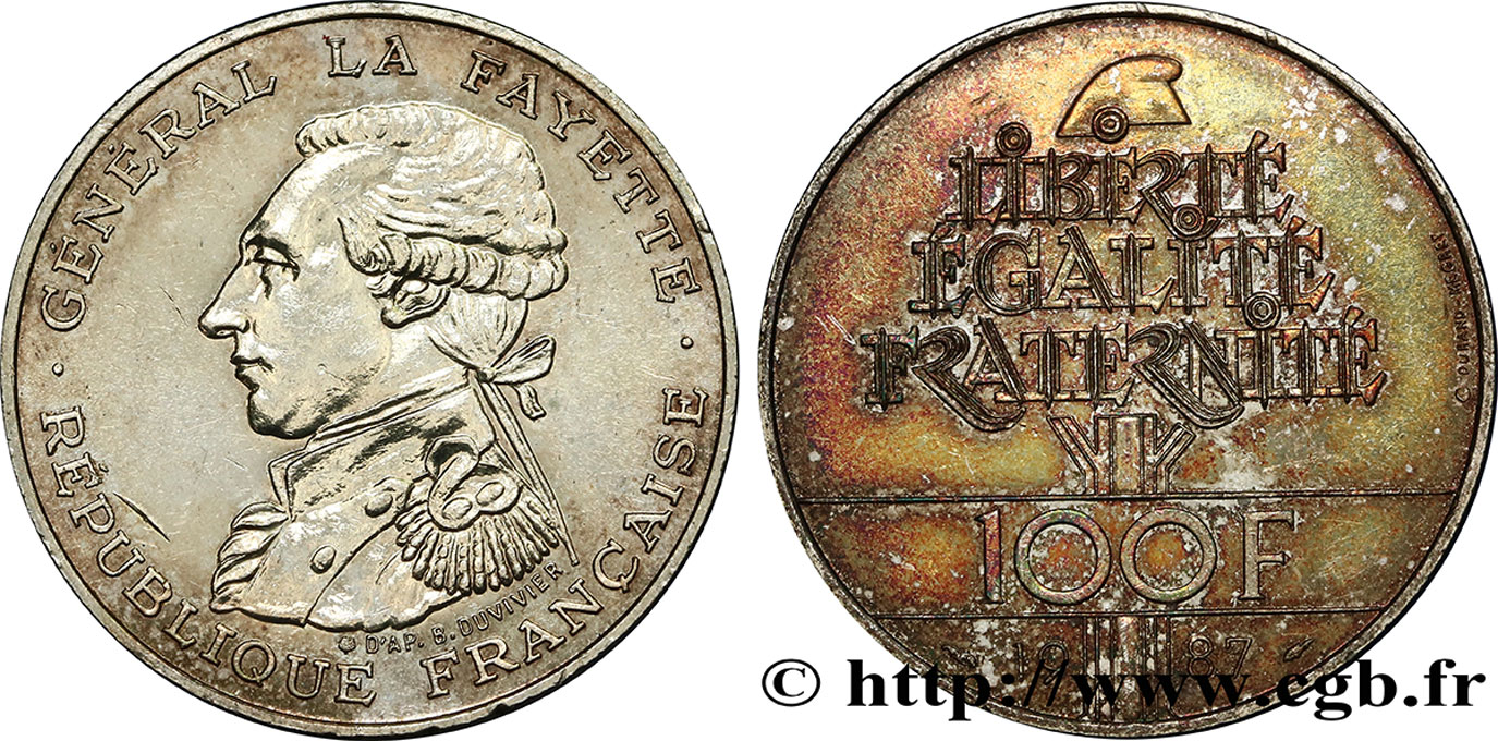 100 francs Égalité - La Fayette 1987 F.455/2 AU