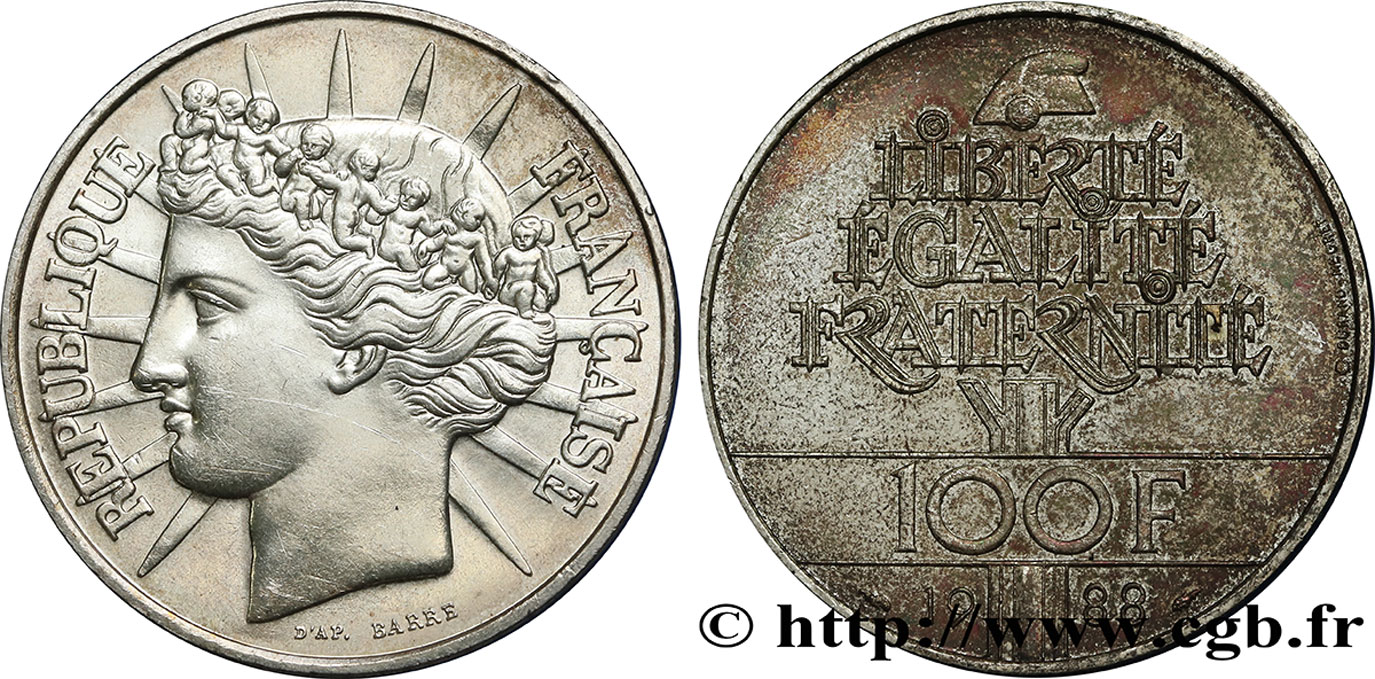100 francs Fraternité 1988 F.456/2 AU