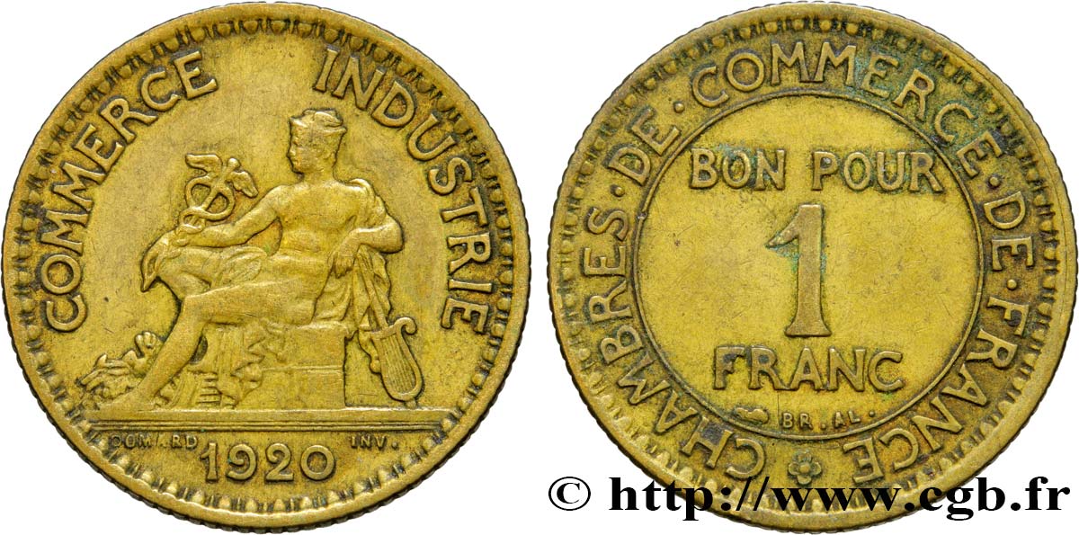 1 franc Chambres de Commerce 1920 Paris F.218/2 BB45 