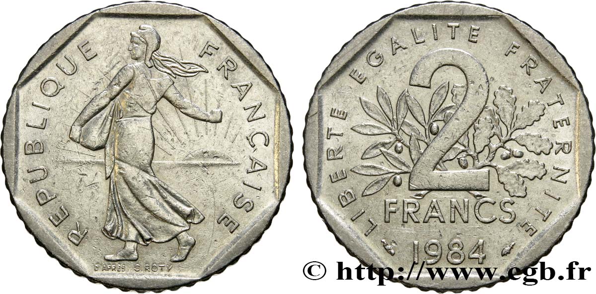 2 francs Semeuse, nickel 1984 Pessac F.272/8 XF45 