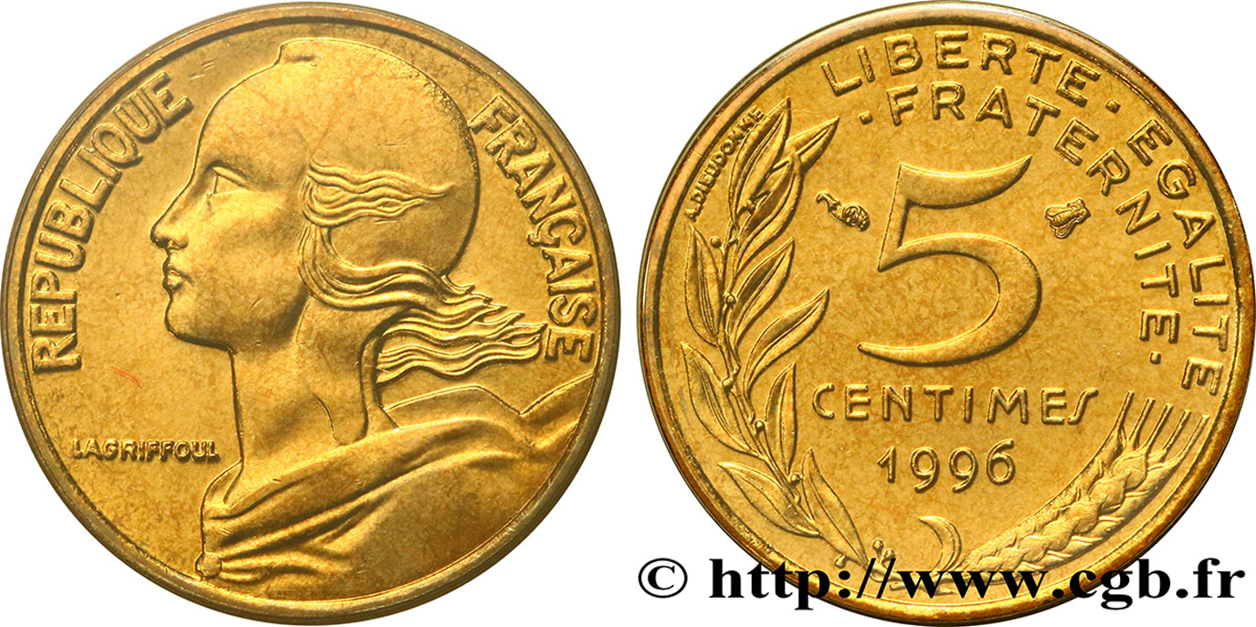 5 centimes Marianne 1996 Pessac F.125/38 MS68 