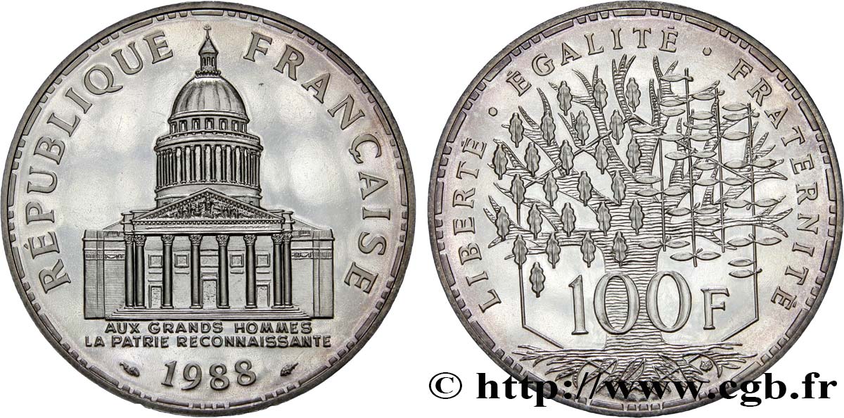 100 francs Panthéon 1988  F.451/8 MS65 