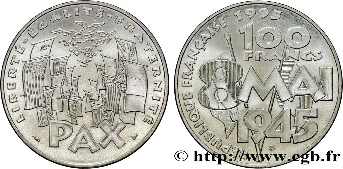 100 francs 8 Mai 1945 1995  F.463/2 MS63 