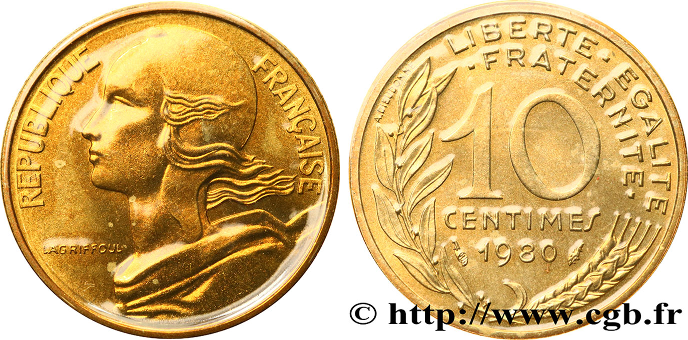 10 centimes Marianne 1980 Pessac F.144/20 MS68 