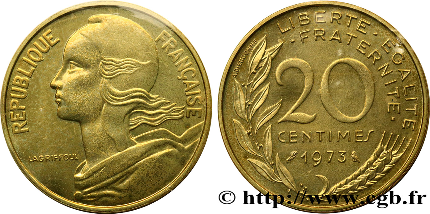 20 centimes Marianne 1973 Pessac F.156/13 MS68
