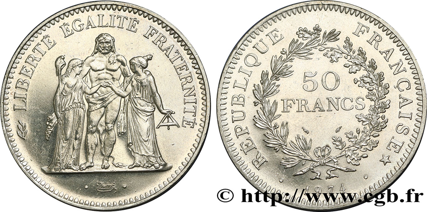 50 francs Hercule, avers de la 20 francs 1974  F.426/1 VZ62 