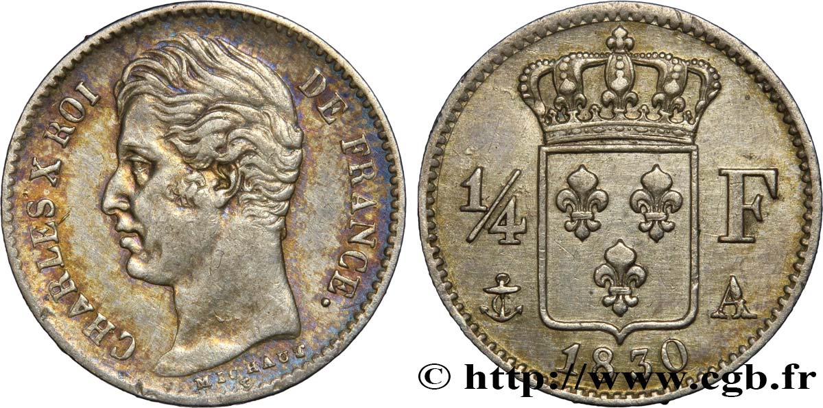 1/4 franc Charles X 1830 Paris F.164/39 BB52 