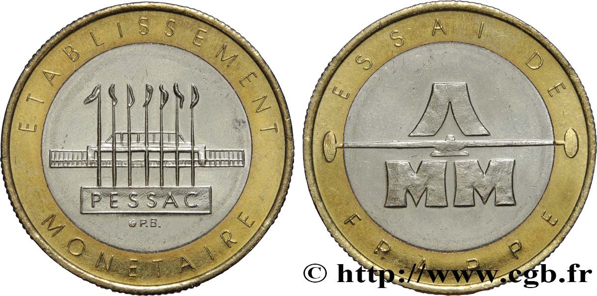 Essai de frappe de 20 francs, bimétallique n.d. Pessac GEM.214 4 MS62 