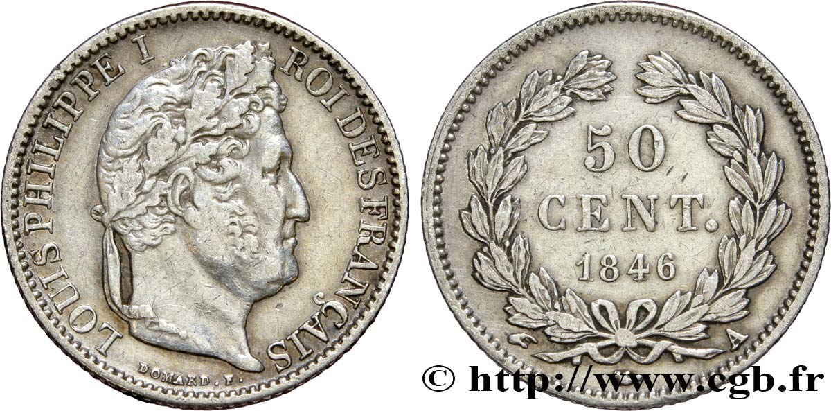 50 centimes Louis-Philippe 1846 Paris F.183/7 XF45 