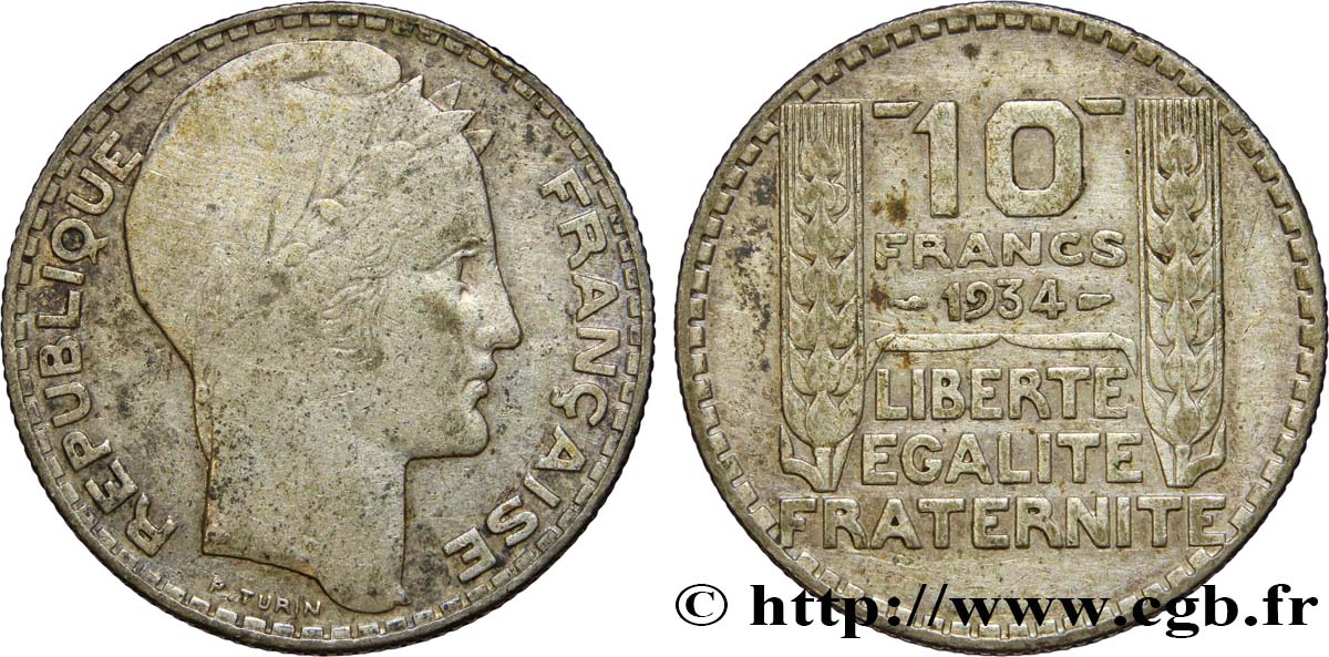 10 francs Turin 1934  F.360/7 TB30 
