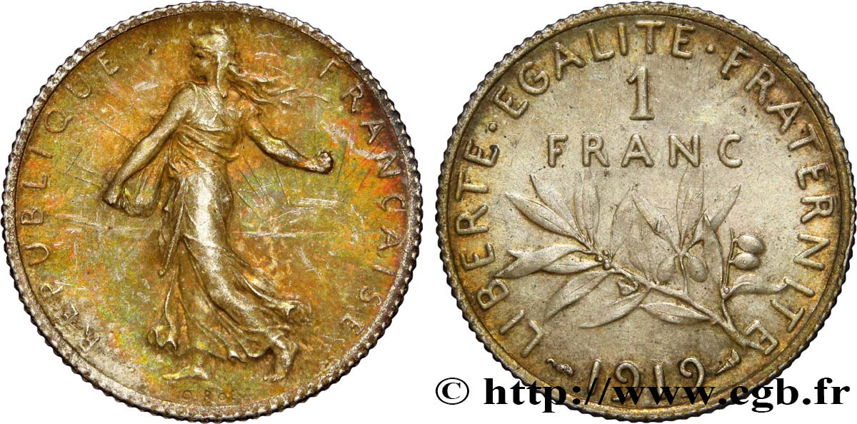 1 franc Semeuse 1919 Paris F.217/25 AU 