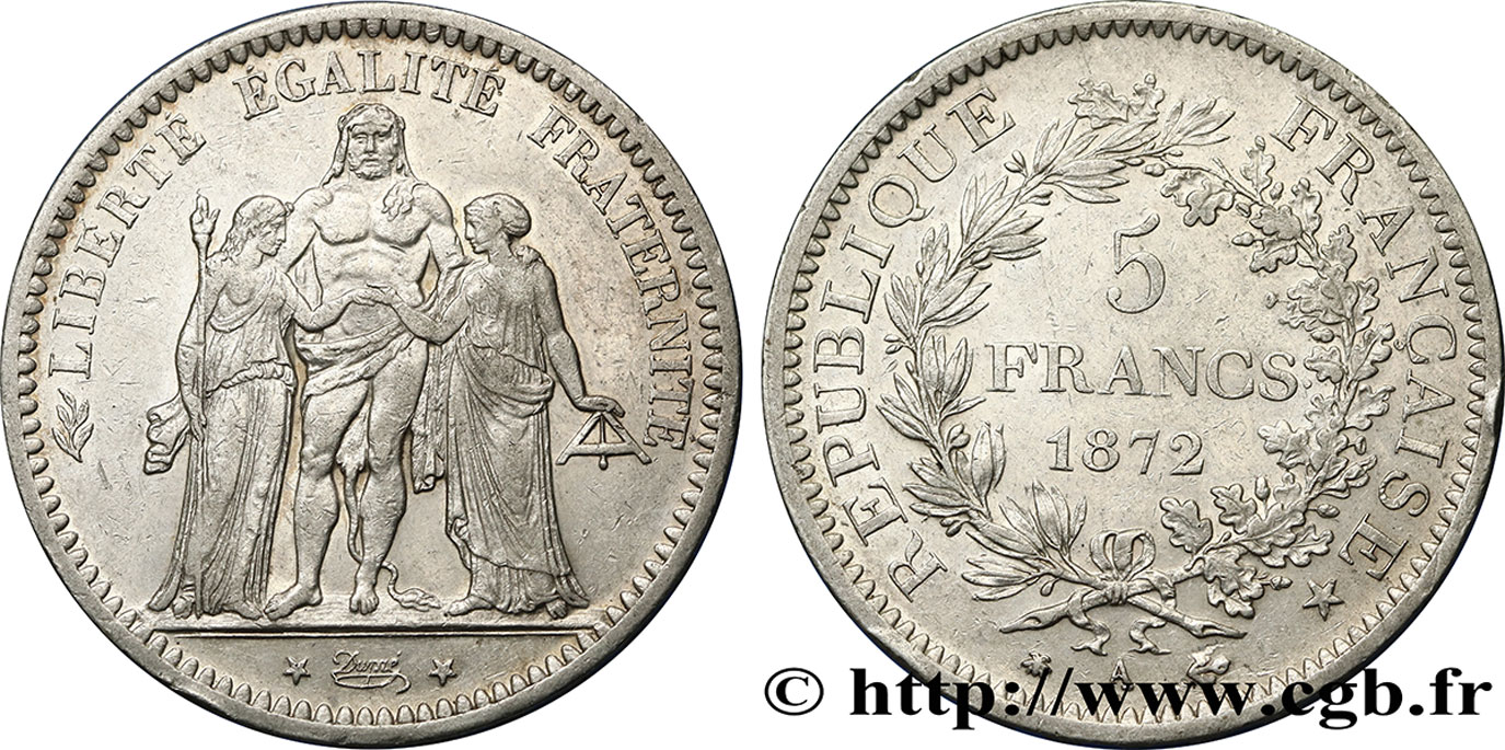 5 francs Hercule 1872 Paris F.334/6 BB48 