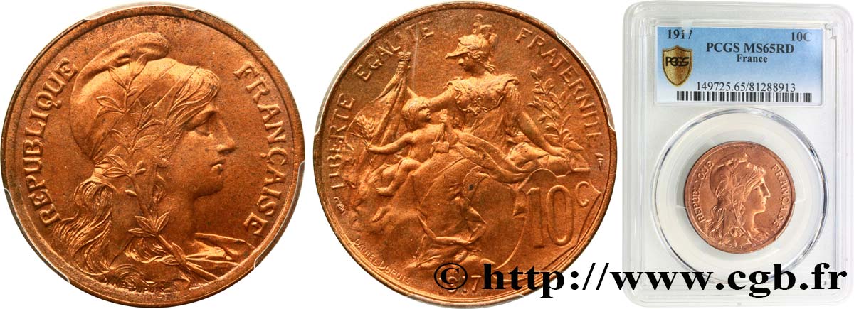 10 centimes Daniel-Dupuis 1917  F.136/28 ST65 PCGS