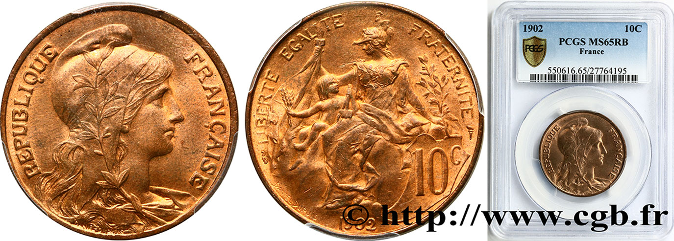 10 centimes Daniel-Dupuis 1902  F.136/11 FDC65 PCGS
