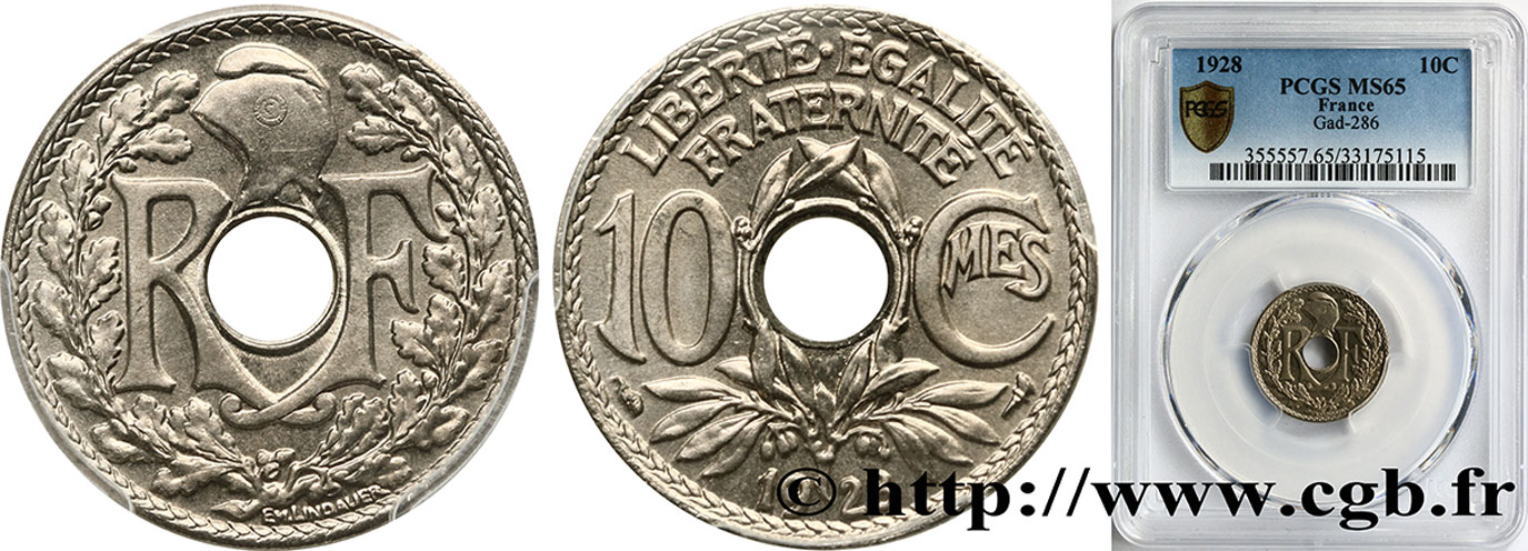 10 centimes Lindauer 1928  F.138/15 FDC65 PCGS