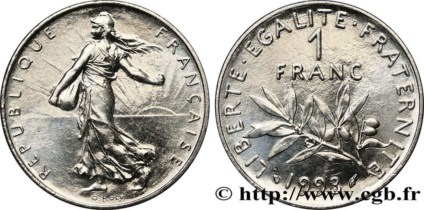 1 franc Semeuse, nickel 1993 Pessac F.226/40 MS64 