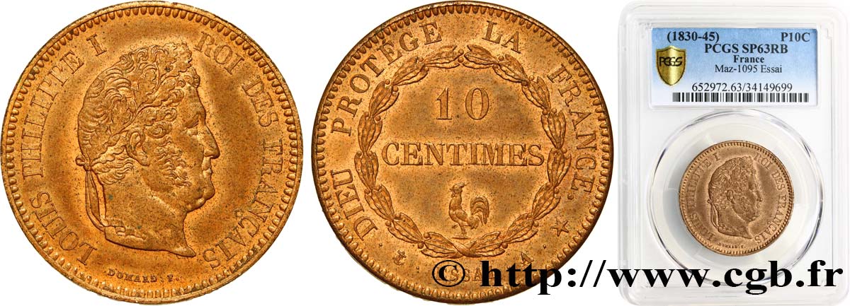 Essai de 10 centimes au coq n.d. Paris VG.2804  SPL63 PCGS