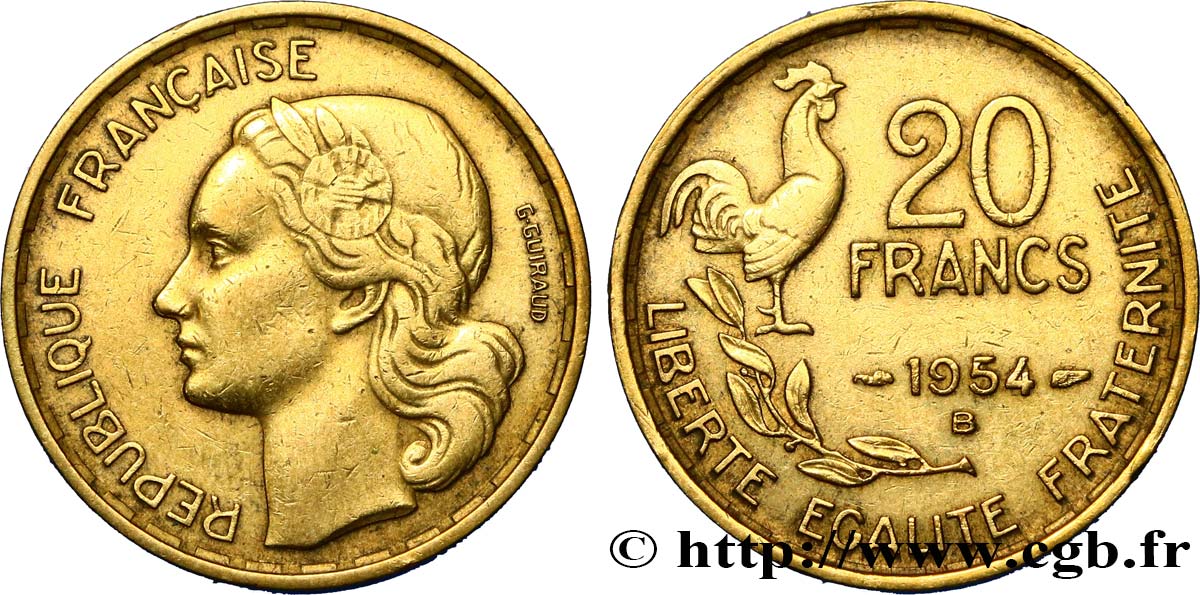20 francs G. Guiraud 1954 Beaumont-Le-Roger F.402/13 S35 