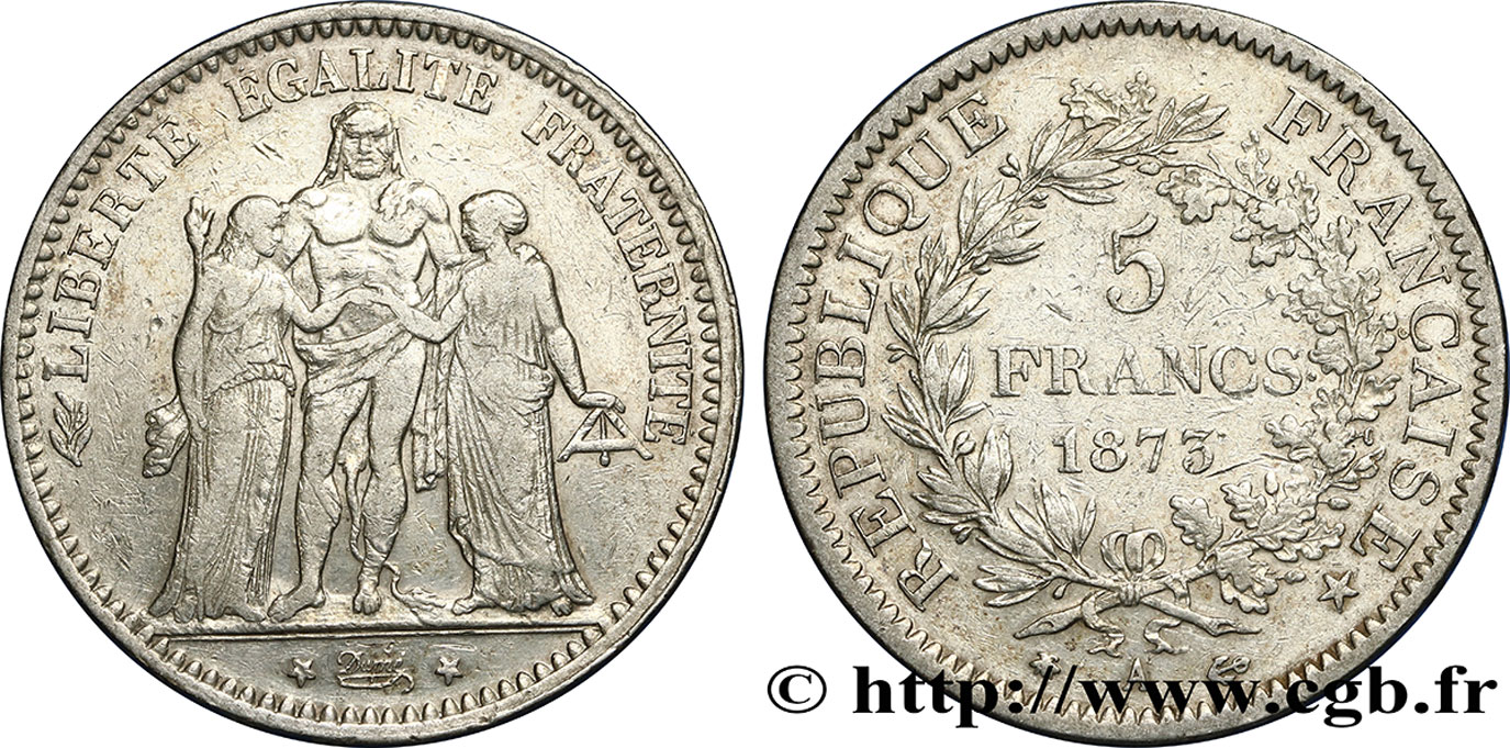 5 francs Hercule 1873 Paris F.334/9 BC
