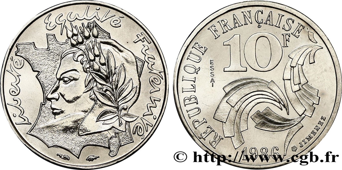 Essai de 10 francs Jimenez 1986 Pessac F.373/1 ST65 