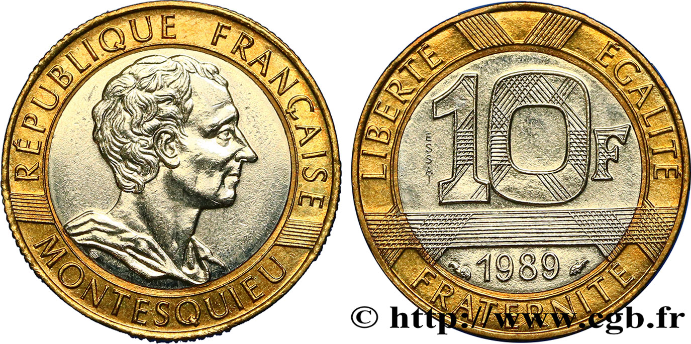 Essai de 10 francs Montesquieu 1989 Pessac F.376/1 SUP60 