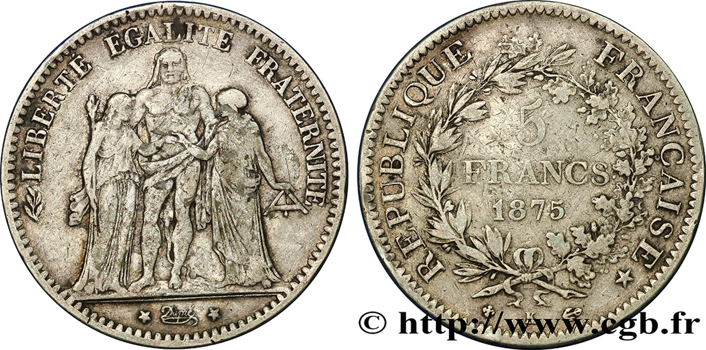 5 francs Hercule 1875 Bordeaux F.334/16 BC 