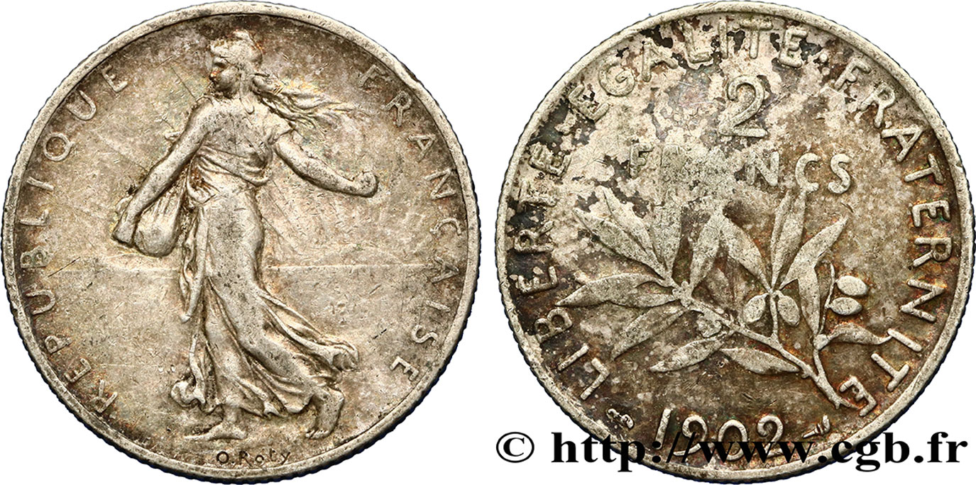 2 francs Semeuse 1902 F.266/7 TB20