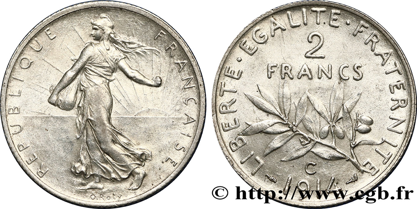 2 francs Semeuse 1914 Castelsarrasin F.266/16 SPL55 