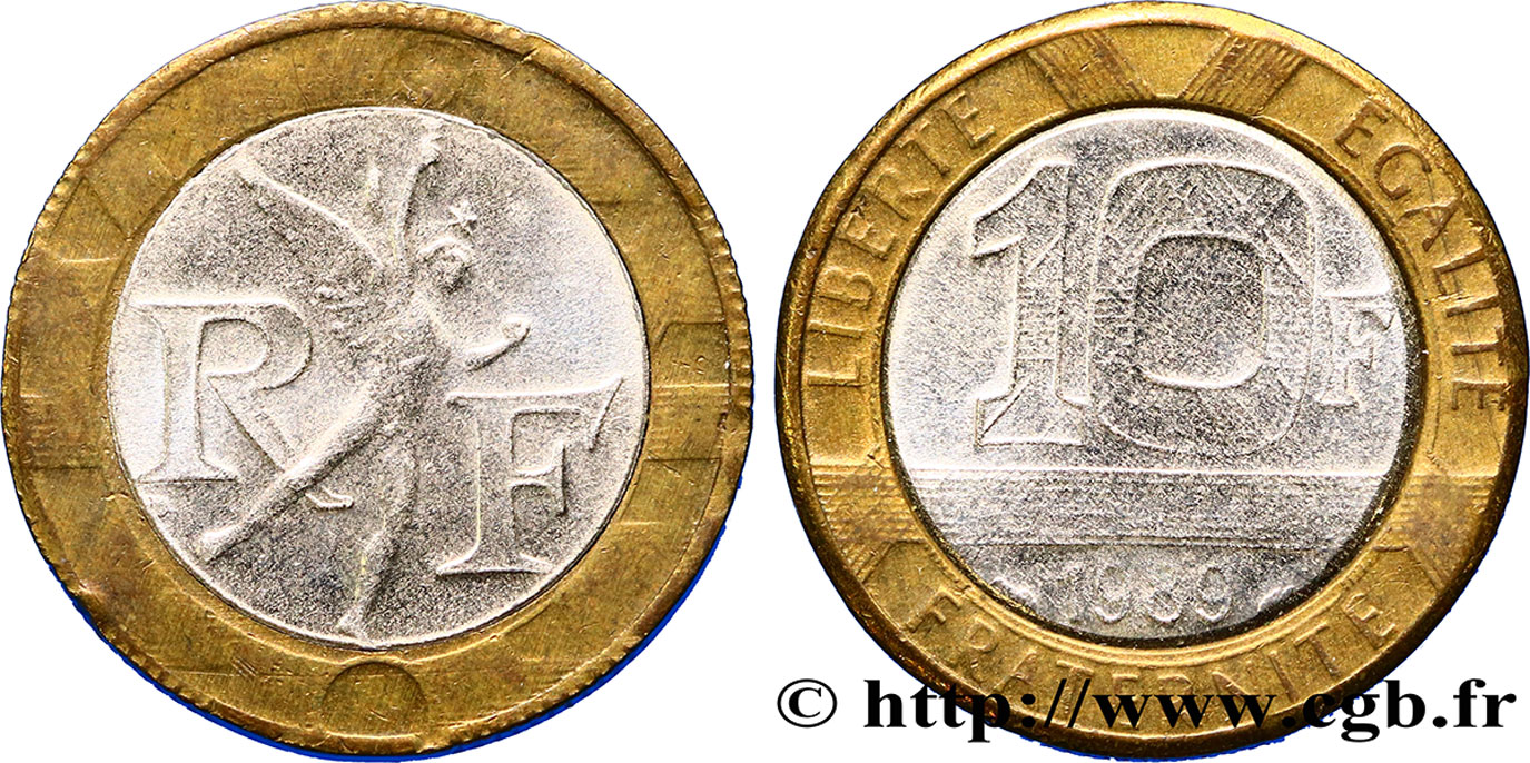 Faux de 10 francs Génie de la Bastille 1989 Pessac F.375/3 var. EBC58