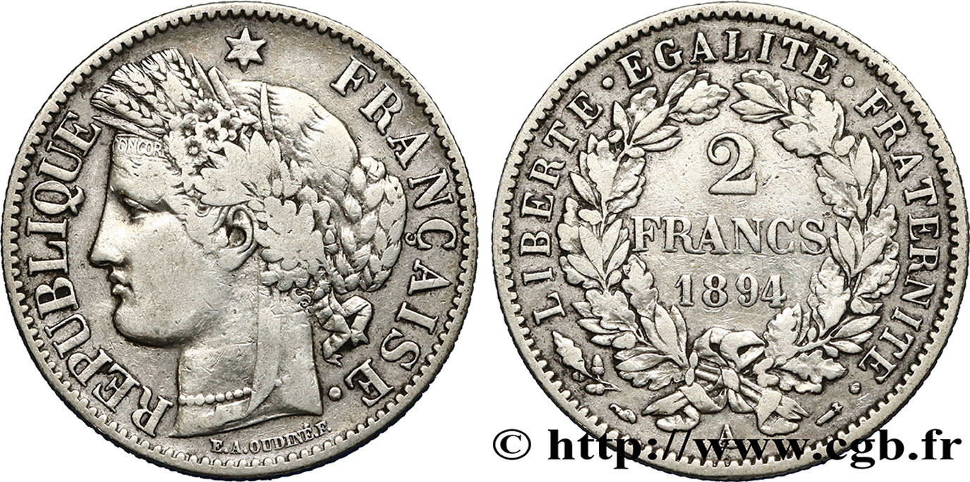 2 francs Cérès, avec légende 1894 Paris F.265/16 TB30